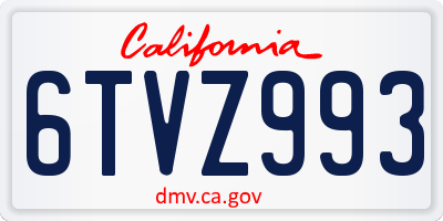 CA license plate 6TVZ993