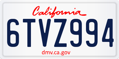 CA license plate 6TVZ994