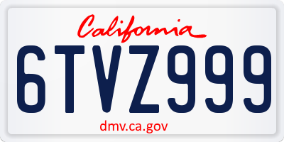 CA license plate 6TVZ999