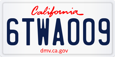 CA license plate 6TWA009