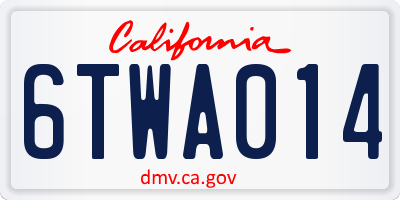 CA license plate 6TWA014