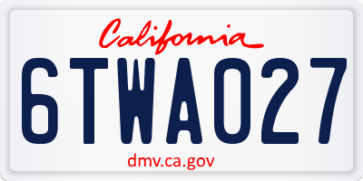 CA license plate 6TWA027