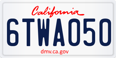 CA license plate 6TWA050