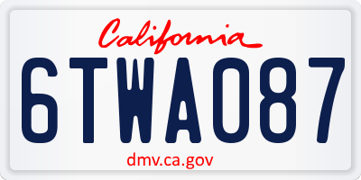 CA license plate 6TWA087