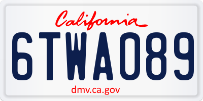 CA license plate 6TWA089