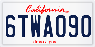 CA license plate 6TWA090