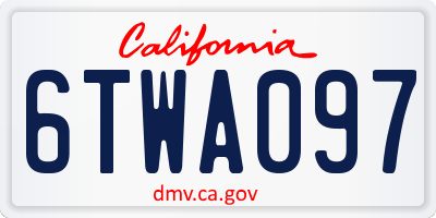 CA license plate 6TWA097