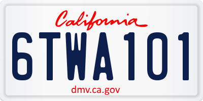 CA license plate 6TWA101