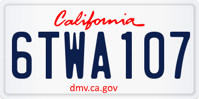 CA license plate 6TWA107