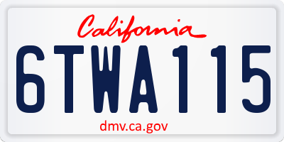 CA license plate 6TWA115