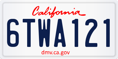 CA license plate 6TWA121
