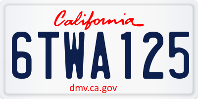 CA license plate 6TWA125