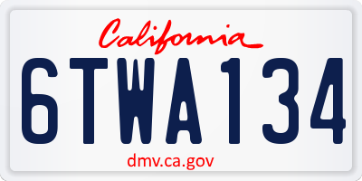 CA license plate 6TWA134