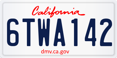 CA license plate 6TWA142