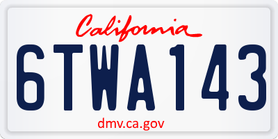 CA license plate 6TWA143