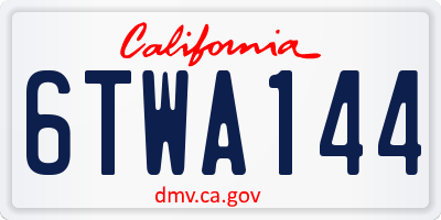 CA license plate 6TWA144