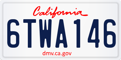 CA license plate 6TWA146