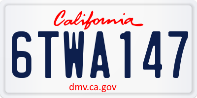 CA license plate 6TWA147