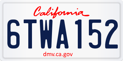 CA license plate 6TWA152