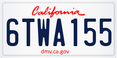 CA license plate 6TWA155