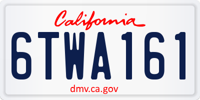 CA license plate 6TWA161