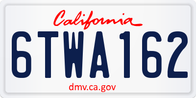 CA license plate 6TWA162