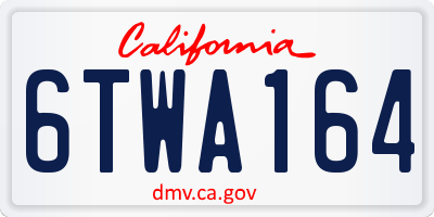 CA license plate 6TWA164