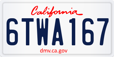 CA license plate 6TWA167