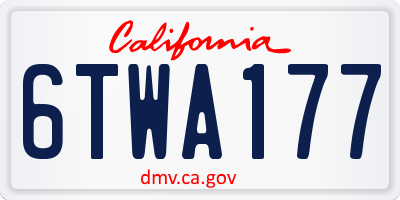 CA license plate 6TWA177