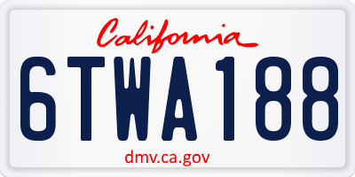 CA license plate 6TWA188