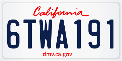 CA license plate 6TWA191