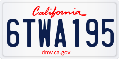 CA license plate 6TWA195