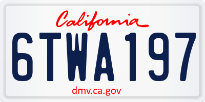 CA license plate 6TWA197