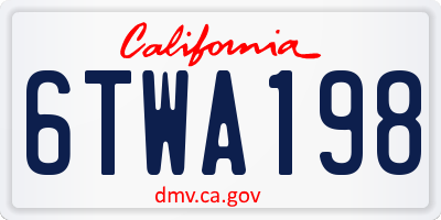 CA license plate 6TWA198