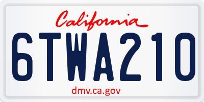 CA license plate 6TWA210