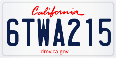 CA license plate 6TWA215