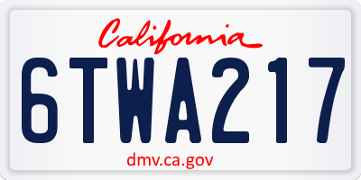CA license plate 6TWA217
