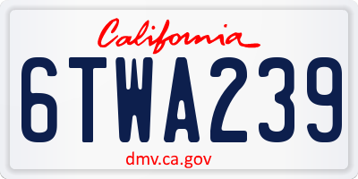 CA license plate 6TWA239