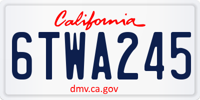 CA license plate 6TWA245