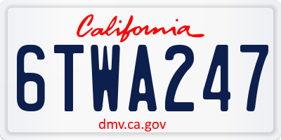 CA license plate 6TWA247