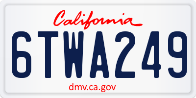 CA license plate 6TWA249
