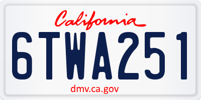 CA license plate 6TWA251