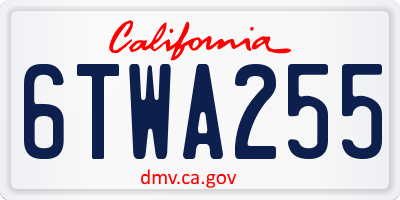CA license plate 6TWA255