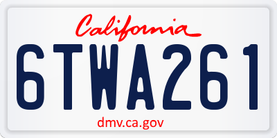 CA license plate 6TWA261