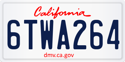 CA license plate 6TWA264