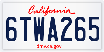 CA license plate 6TWA265