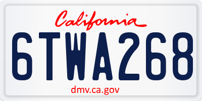 CA license plate 6TWA268
