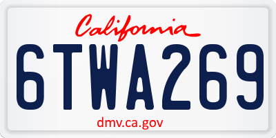 CA license plate 6TWA269