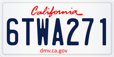 CA license plate 6TWA271