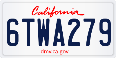 CA license plate 6TWA279